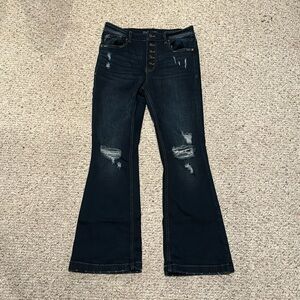 Maurice’s button fly dark wash boot cut jeans - size 10